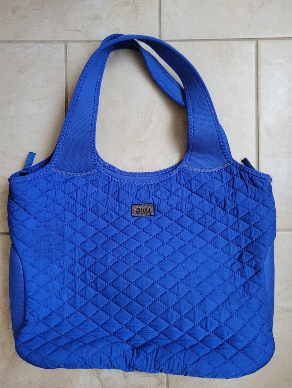 Built Quilted Tote/Laptop Bag in Cobalt Blue